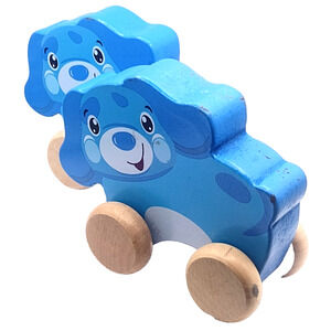 Spark Create Imagine Blue Wooden Dog Car - Lot of 2